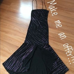 Mermaid Dress Black/ purple details